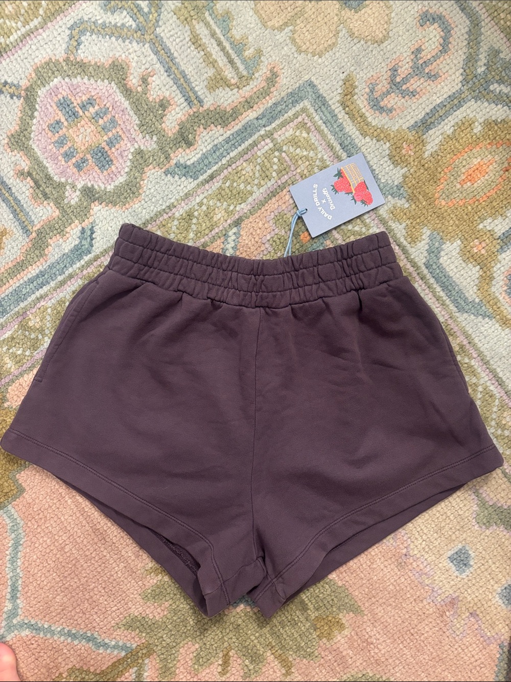 Daily Drills Plum Elastic-Waist Athletic Shorts